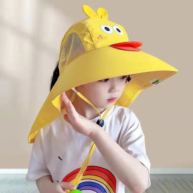 Outdoor Summer Hat for Kids Children Sun Hat Neck Ear Cover Sun Protection Beach Caps Kids Boy Girl Flap Cap for Children