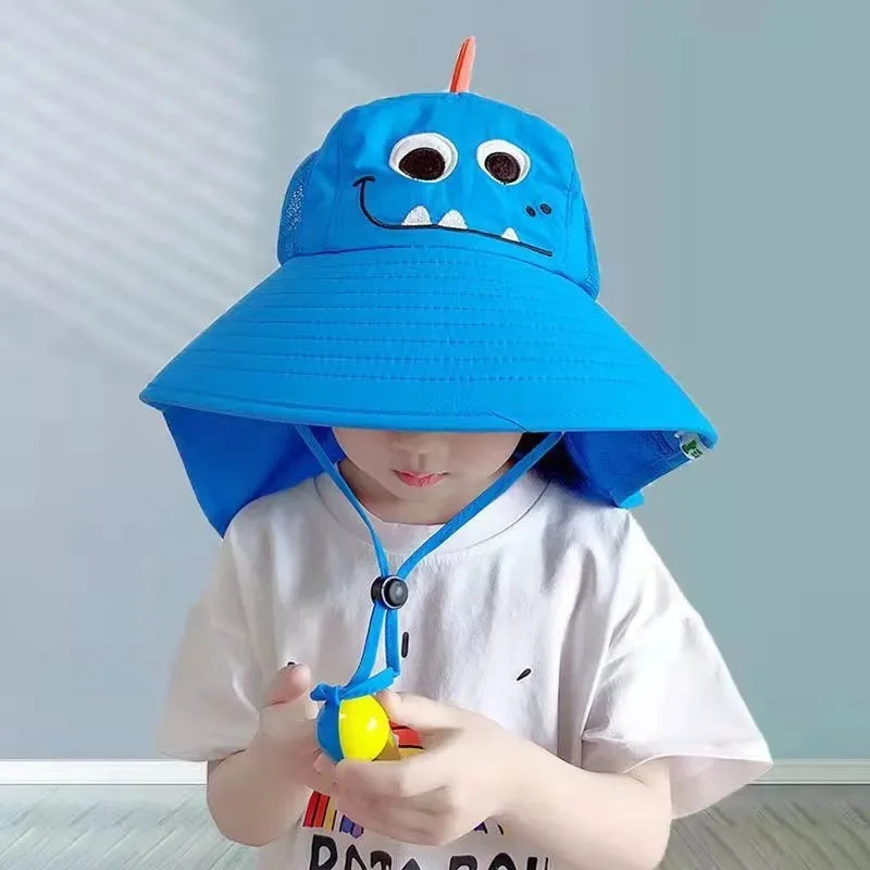 Outdoor Summer Hat for Kids Children Sun Hat Neck Ear Cover Sun Protection Beach Caps Kids Boy Girl Flap Cap for Children