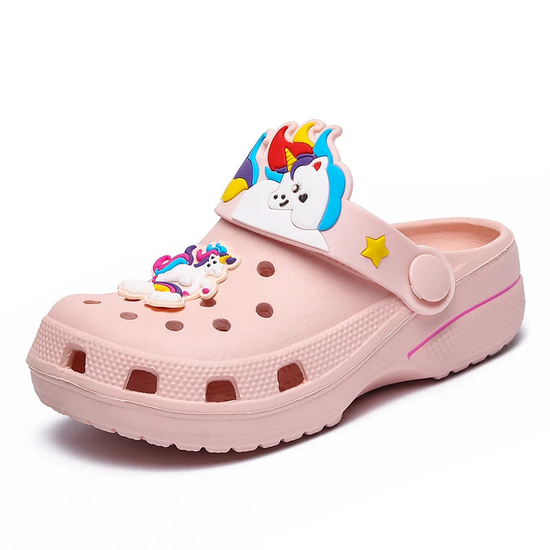 Kids Unicorn Sandals Boys Girls Mules Clogs Summer Garden Shoes Beach Tier Tots Kids