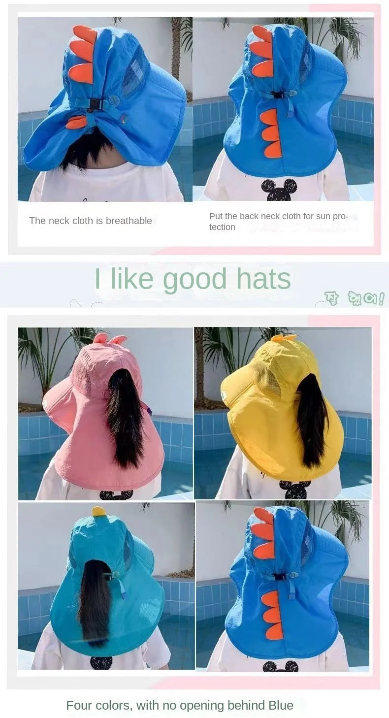 Outdoor Summer Hat for Kids Children Sun Hat Neck Ear Cover Sun Protection Beach Caps Kids Boy Girl Flap Cap for Children