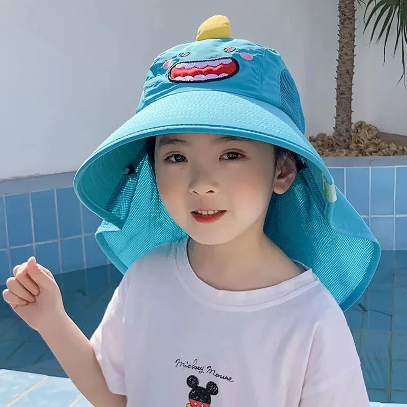 Outdoor Summer Hat for Kids Children Sun Hat Neck Ear Cover Sun Protection Beach Caps Kids Boy Girl Flap Cap for Children